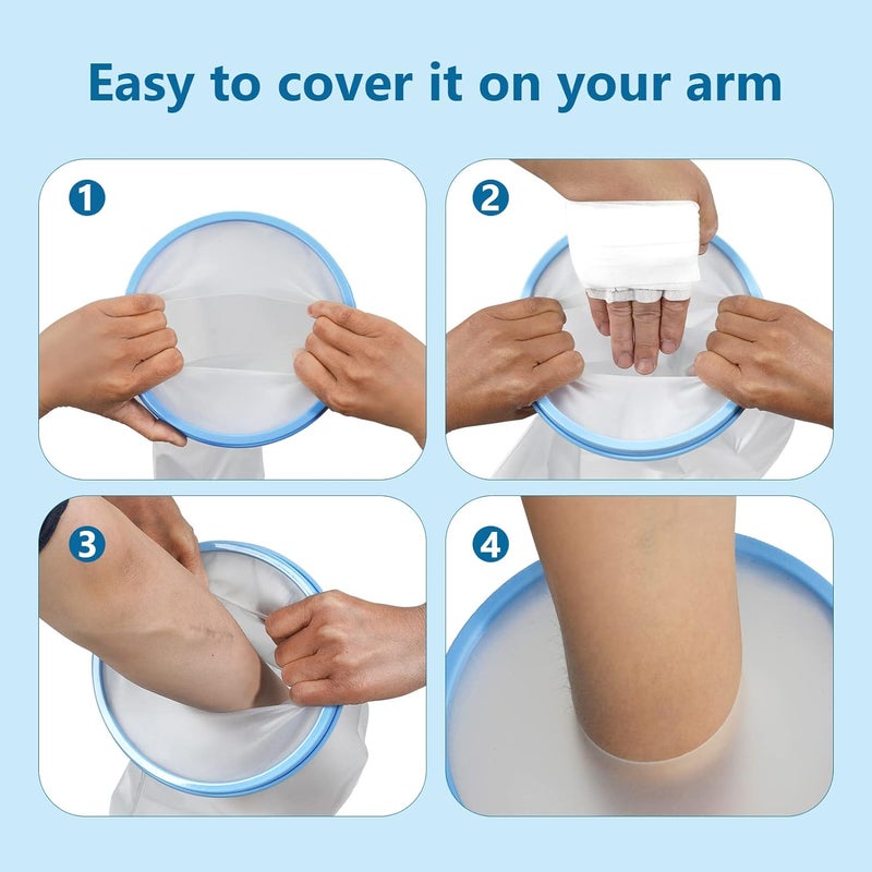 Qinaoco Waterproof Cast Cover Arm Kids, Teen Short Arm Cast Protector for Shower, Shower Sleeve for Arm Cast Bag, Arm Cover for Showering After Surgery Comfortable Watertight Seal Reusable - Image 4